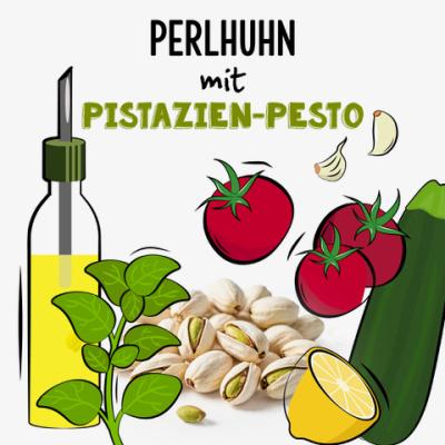 Ganzes Perlhuhn mit Pistazien-Pesto