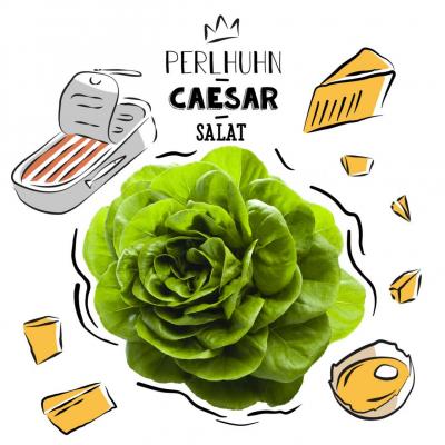 Perlhuhn-Caesar-Salat